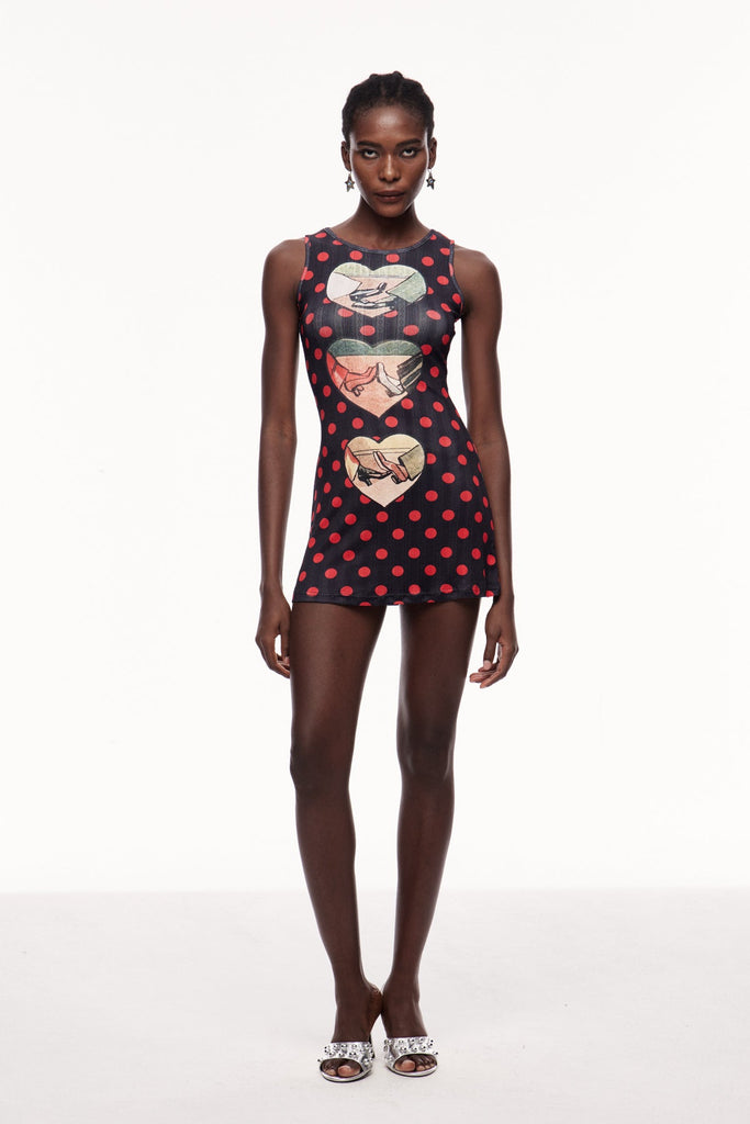 Shop  beautiful dress - Perfect for special occasions | Ceolmund Dot Heart Sleeveless Mini Dress