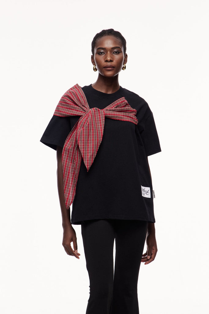 Cephalus Grid Bow T Shirt - Stylish beautiful dress for special occasions | Buy Online