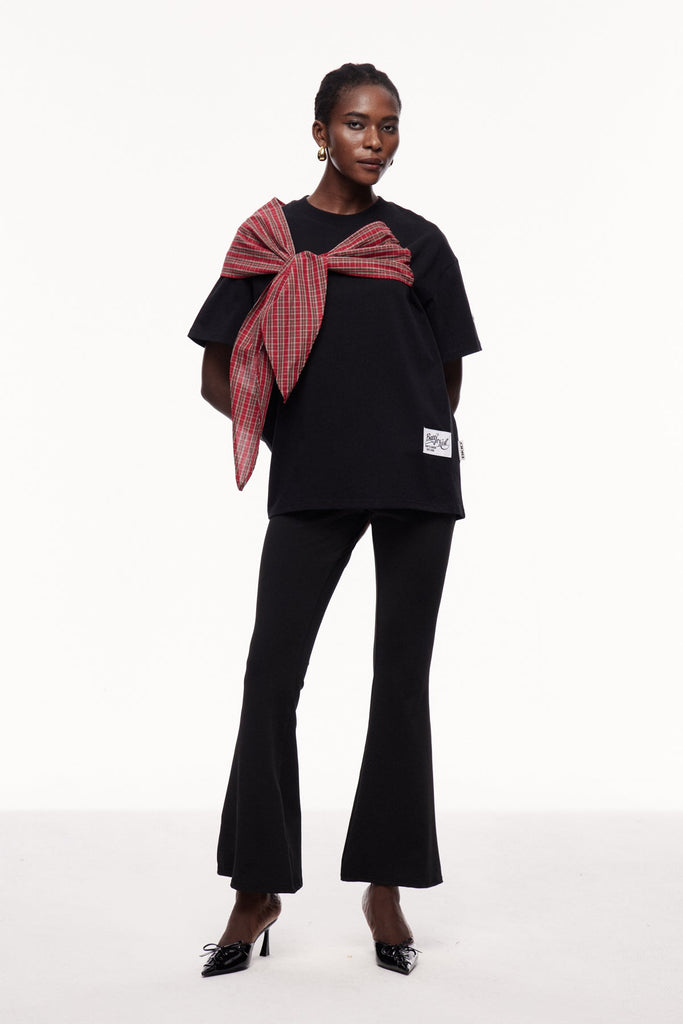 Stylish beautiful dress | Cephalus Grid Bow T Shirt - Ideal for special occasions