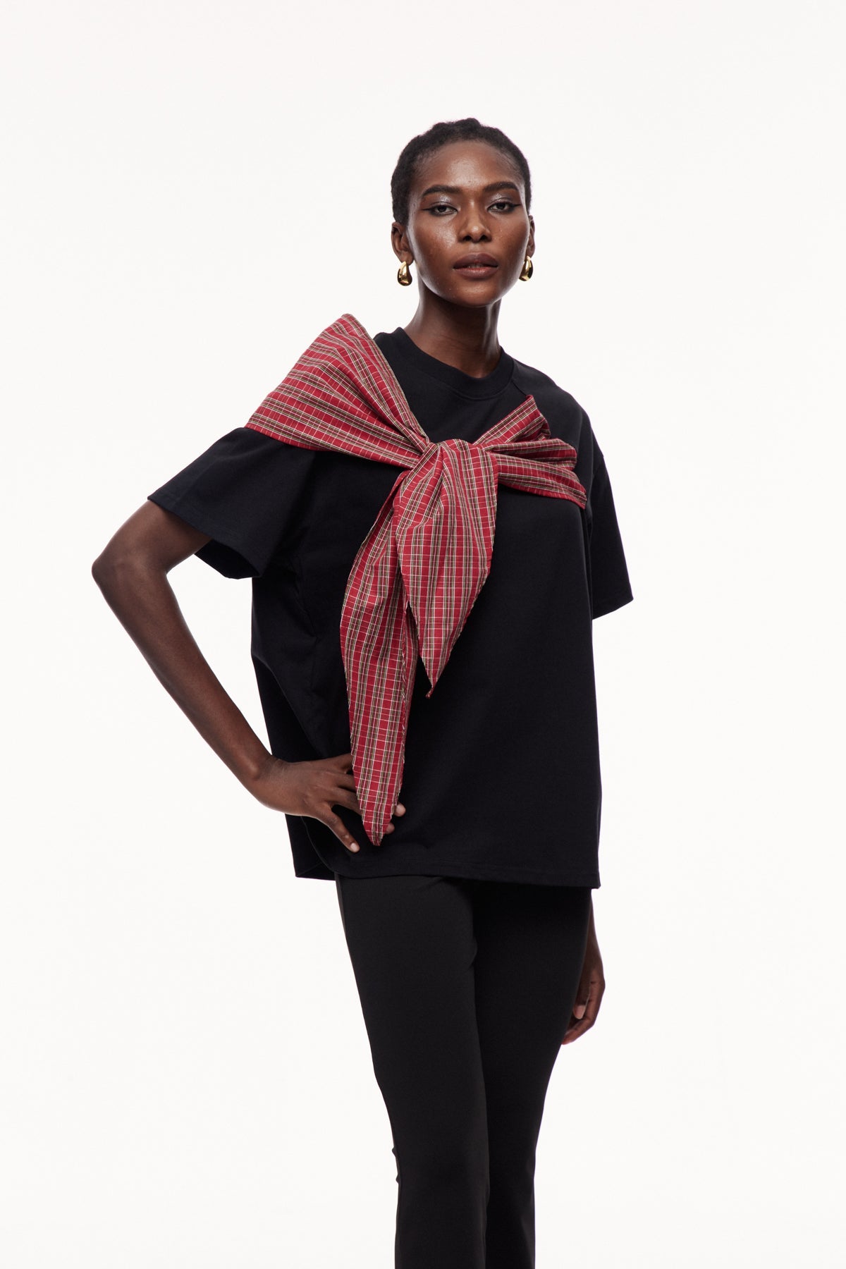 Cephalus Grid Bow T Shirt