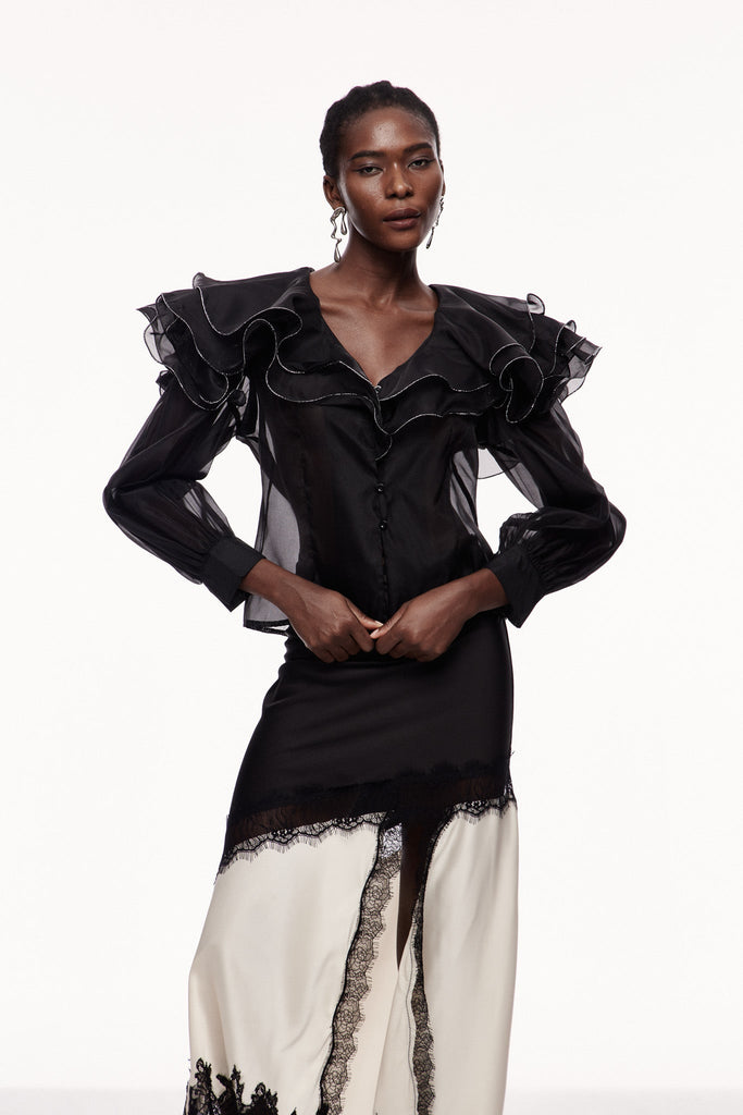 Shop  beautiful dress - Perfect for special occasions | Cerball Ruffle Long Sleeve Top