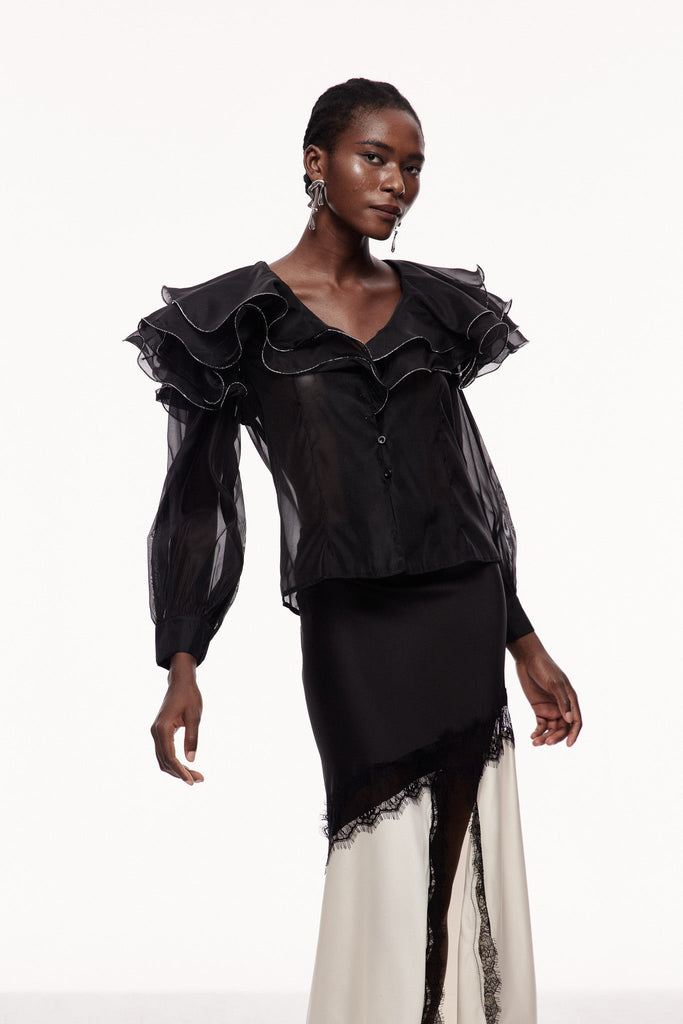 Shop  beautiful dress - Perfect for special occasions | Cerball Ruffle Long Sleeve Top