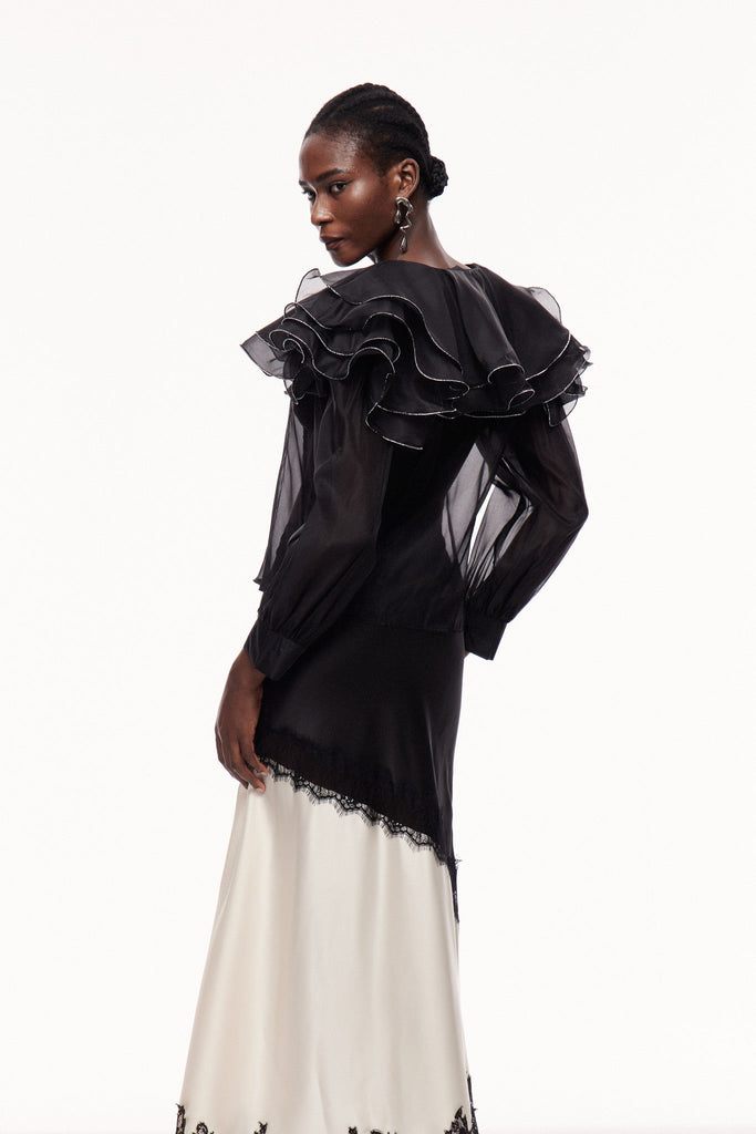 Stylish beautiful dress | Cerball Ruffle Long Sleeve Top - Ideal for special occasions