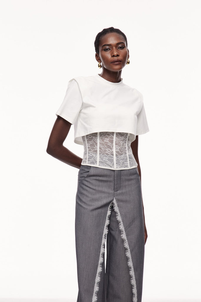 Stylish beautiful dress | Cerberus Corset Lace T Shirt - Ideal for special occasions