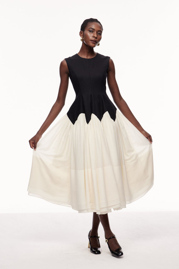 Stylish beautiful dress | Ceres Ruffle Sleeveless Midi Dress - Ideal for special occasions