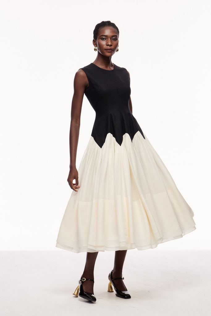 Stylish beautiful dress | Ceres Ruffle Sleeveless Midi Dress - Ideal for special occasions