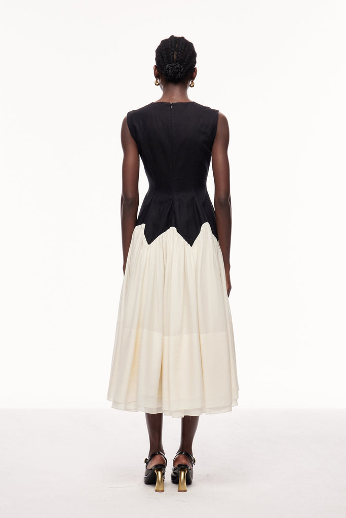 Ceres Ruffle Sleeveless Midi Dress - Stylish beautiful dress for special occasions | Buy Online