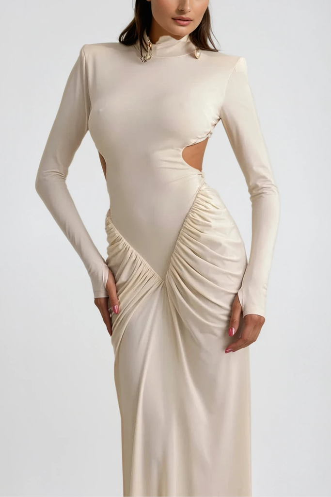 Shop  beautiful dress - Perfect for special occasions | Cesarina Cutout Ruch Long Sleeve Maxi Dress