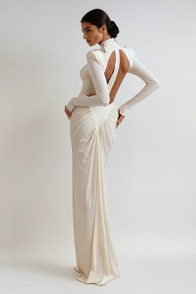 Stylish beautiful dress | Cesarina Cutout Ruch Long Sleeve Maxi Dress - Ideal for special occasions