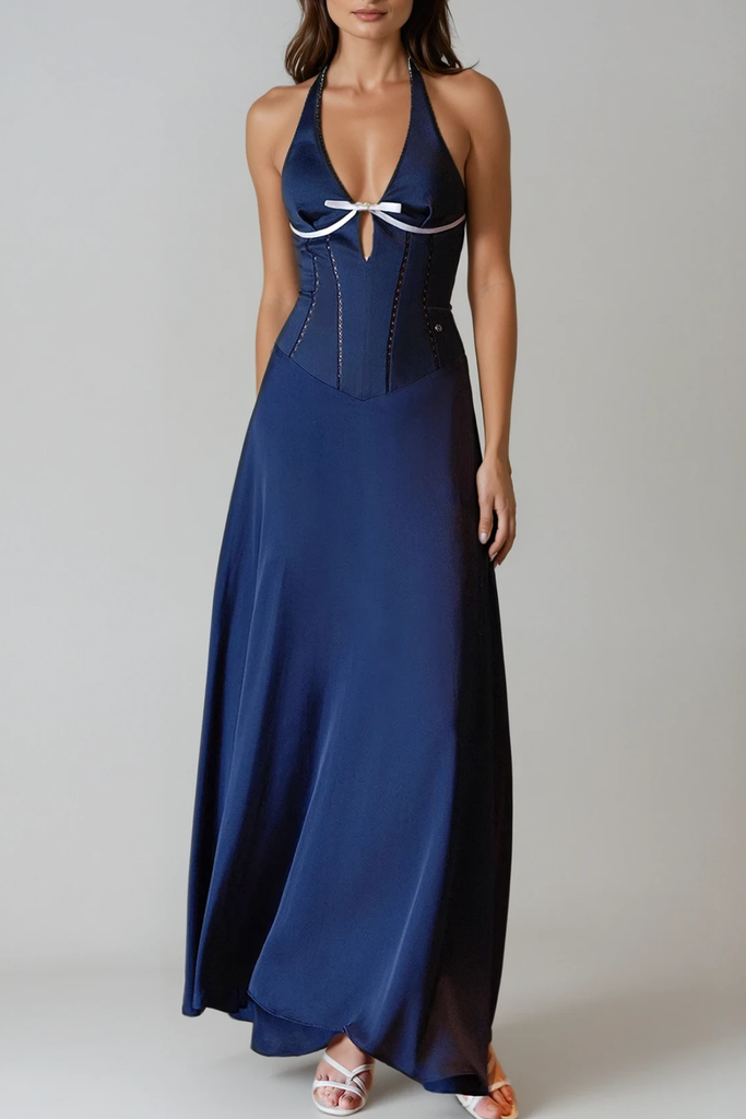 Shop  beautiful dress - Perfect for special occasions | Cevahir Halter Neck Corset Maxi Dress