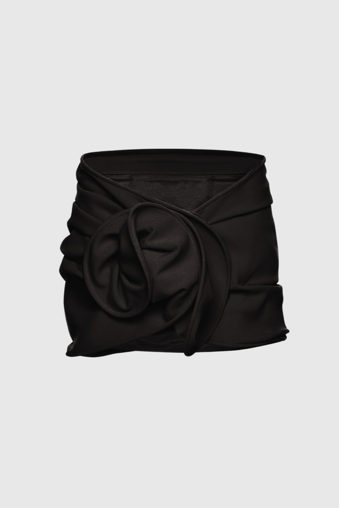 Shop  black dress - Perfect for special occasions | Ceyla Floral Appliqué Skirt - Black