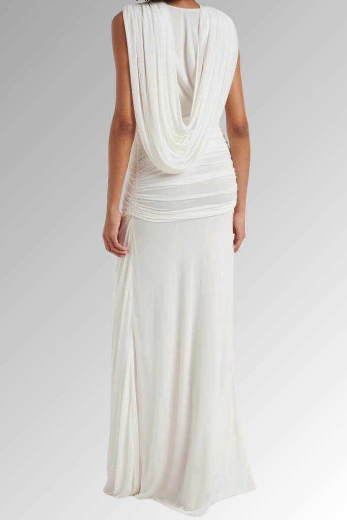 Shop  beautiful dress - Perfect for special occasions | Ceylin Plunge Ruch Asymmetric Maxi Dress