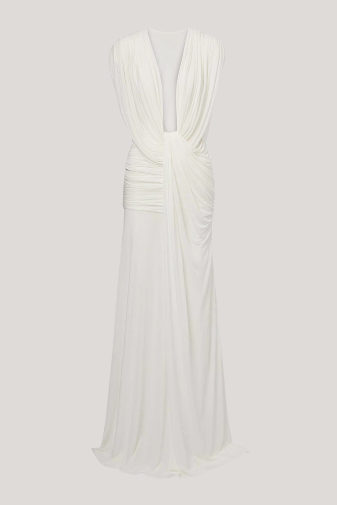 Shop  beautiful dress - Perfect for special occasions | Ceylin Plunge Ruch Asymmetric Maxi Dress
