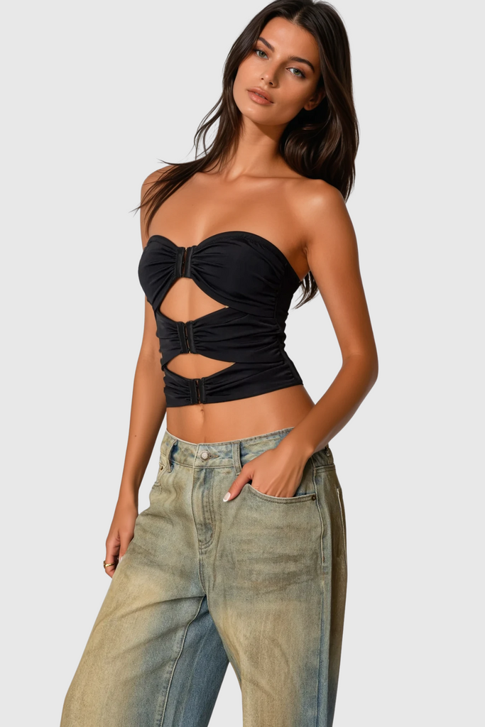 Stylish beautiful dress | Cezar Cutout Strapless Top - Ideal for special occasions