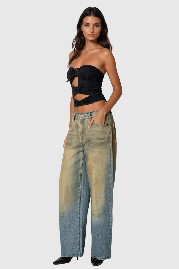 Cezar Cutout Strapless Top - Stylish beautiful dress for special occasions | Buy Online