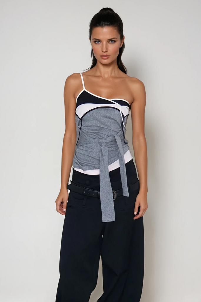 Shop  beautiful dress - Perfect for special occasions | Cezara Deconstruct Tie Up Spaghetti Top