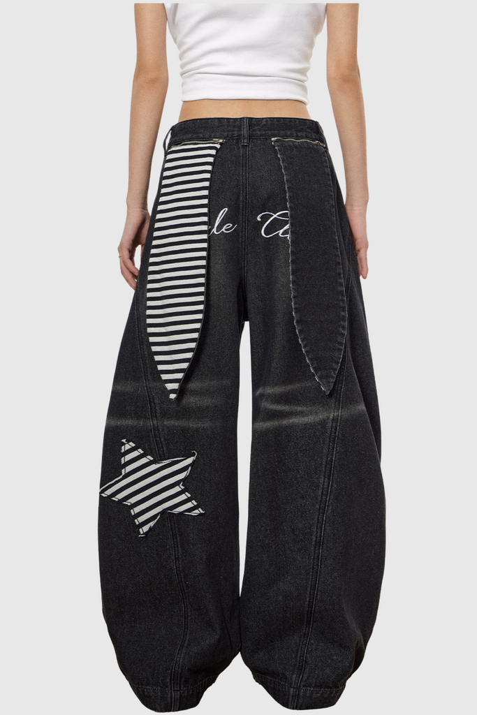 Stylish beautiful dress | Chad Stripe Star Deconstruct Baggy Jeans - Ideal for special occasions