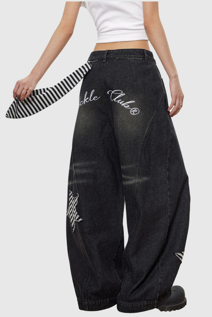 Shop  beautiful dress - Perfect for special occasions | Chad Stripe Star Deconstruct Baggy Jeans
