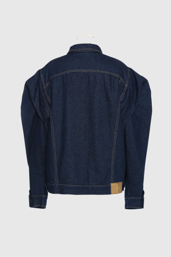 Shop  beautiful dress - Perfect for special occasions | Chaim Balloon Sleeve Ruch Denim Jacket