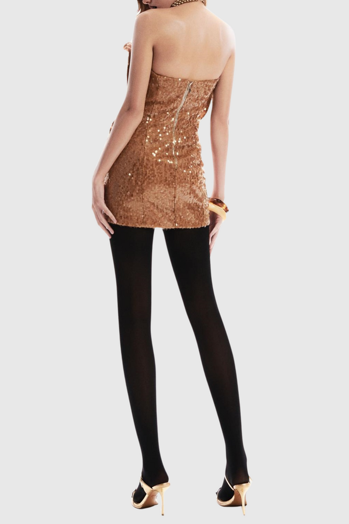 Stylish beautiful dress | Charae Sequin Floral Strapless Mini Dress - Ideal for special occasions