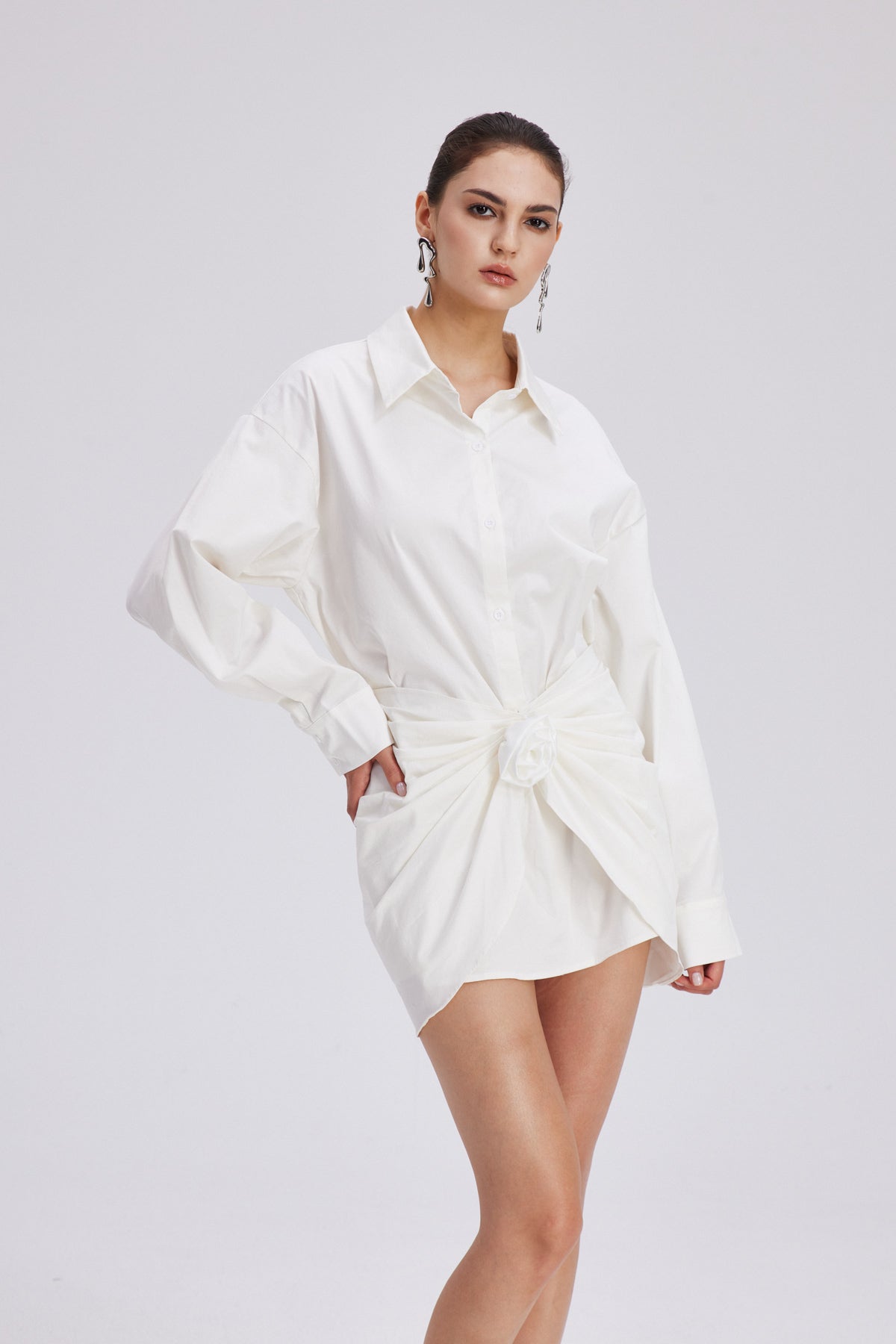 Charles Ruch Flower Mini Shirt Dress