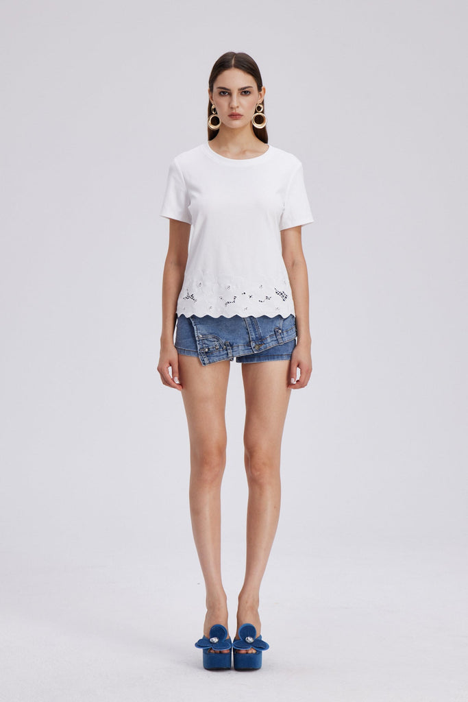 Charley Deconstruct Asymmetric Denim Skirt - Stylish beautiful dress for special occasions | Buy Online