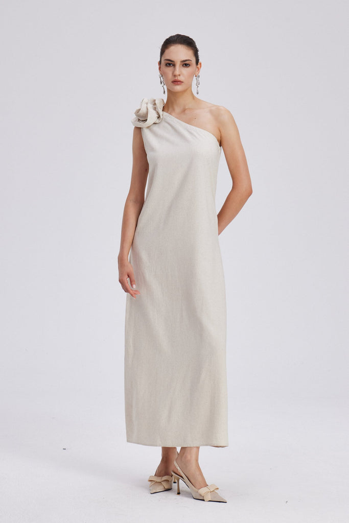 Stylish beautiful dress | Charlotta Flower One Shoulder Maxi Dress - Ideal for special occasions