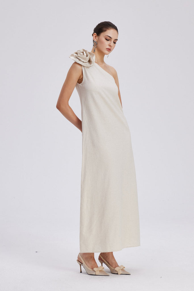 Stylish beautiful dress | Charlotta Flower One Shoulder Maxi Dress - Ideal for special occasions
