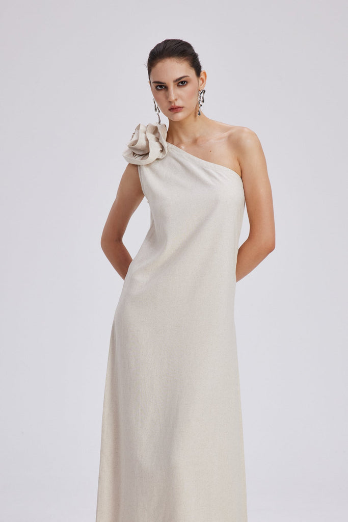 Stylish beautiful dress | Charlotta Flower One Shoulder Maxi Dress - Ideal for special occasions