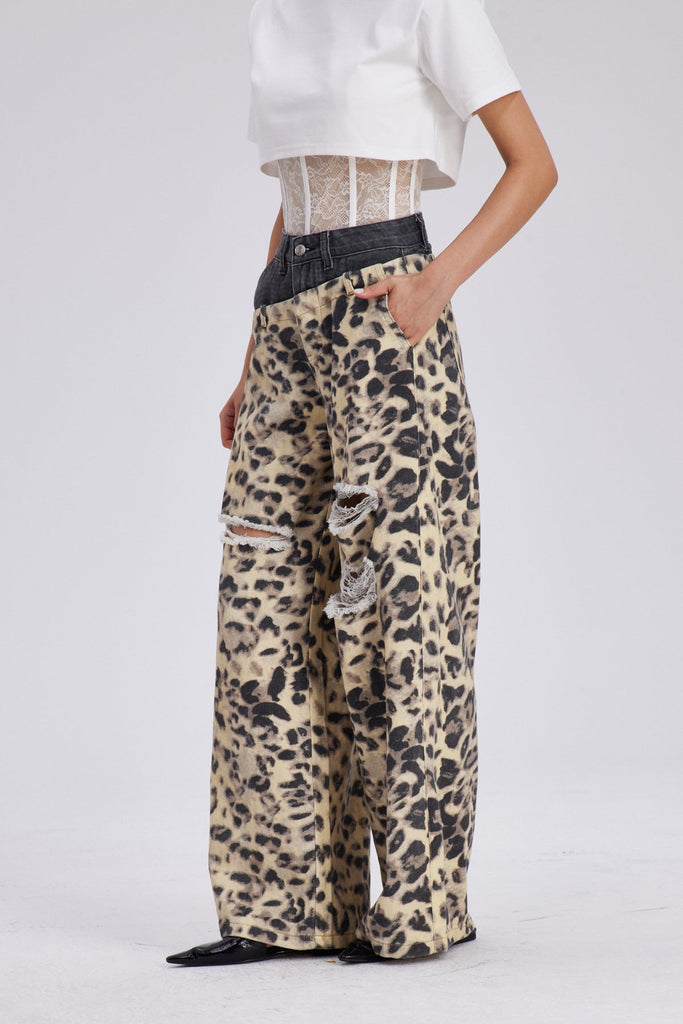 Shop  beautiful dress - Perfect for special occasions | Chas Leopard Deconstruct Cutout Jeans