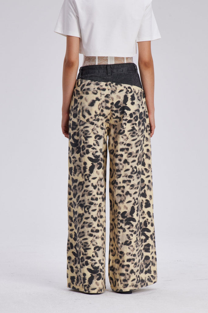 Chas Leopard Deconstruct Cutout Jeans - Stylish beautiful dress for special occasions | Buy Online