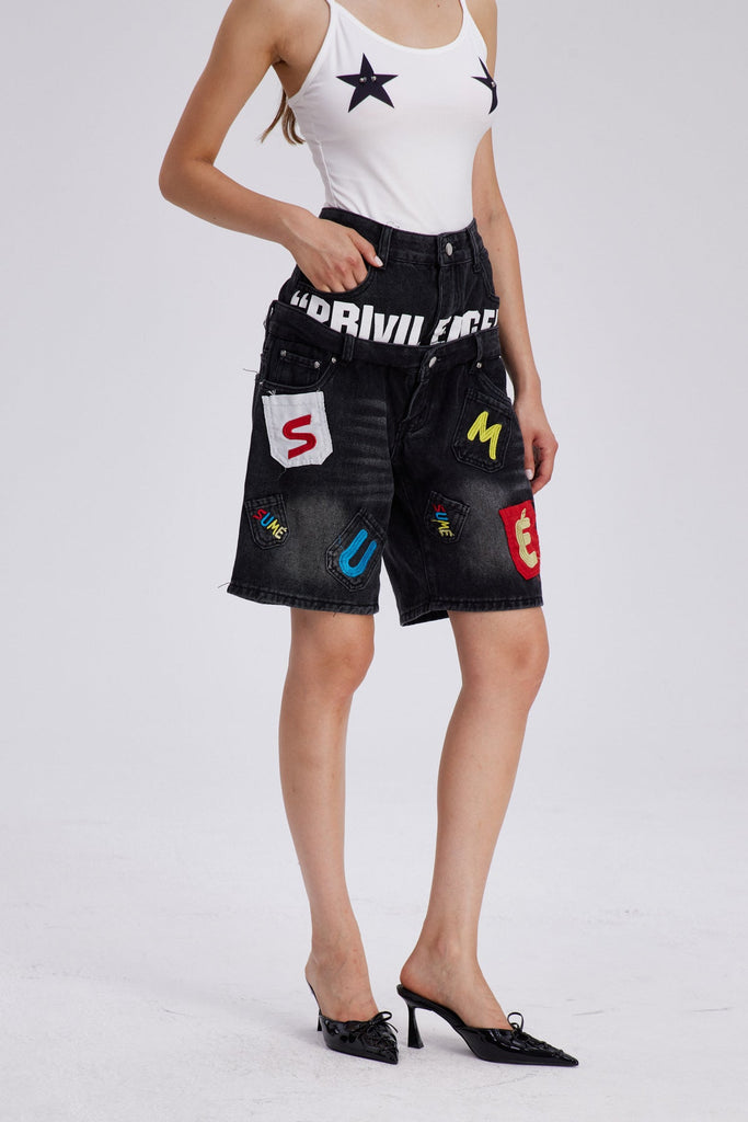 Chasity Deconstruct Print Midi Jeans - Stylish beautiful midi for special occasions | Buy Online