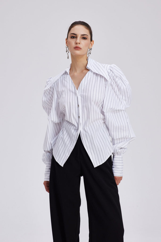 Shop  beautiful dress - Perfect for special occasions | Chauncey Stripe Ruch Shirt