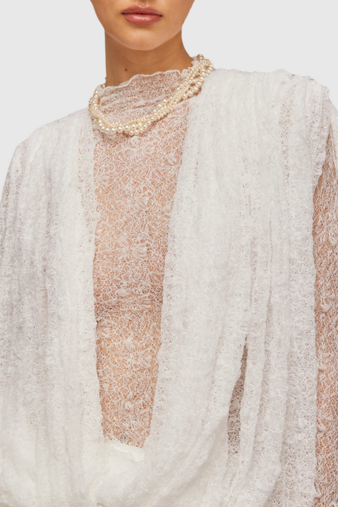 Chaylee Semi-sheer Lace Ruffle Mini Dress - Stylish beautiful dress for special occasions | Buy Online