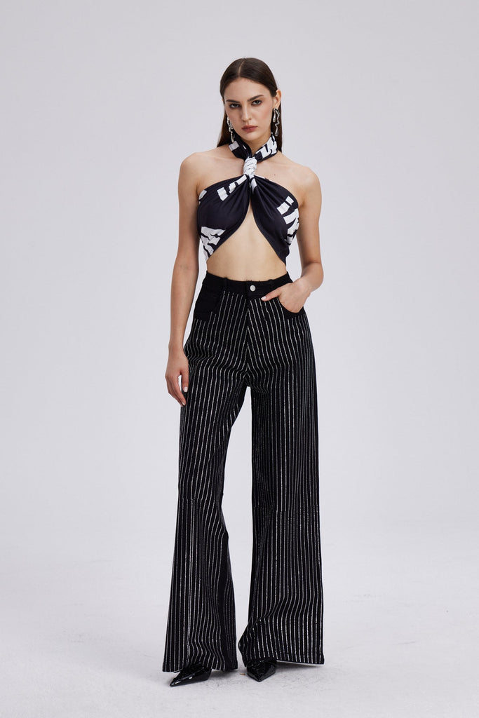 Chaz Stripe Rhinestone Jeans - Stylish beautiful dress for special occasions | Buy Online