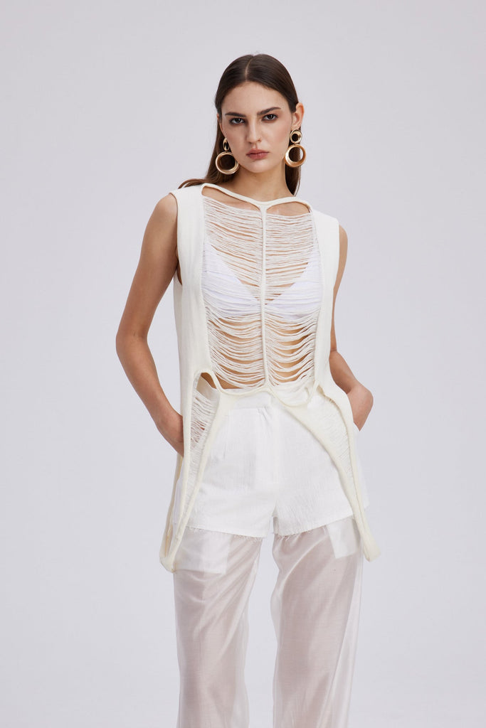 Stylish beautiful dress | Chelle Cutout Sleeveless Top - Ideal for special occasions