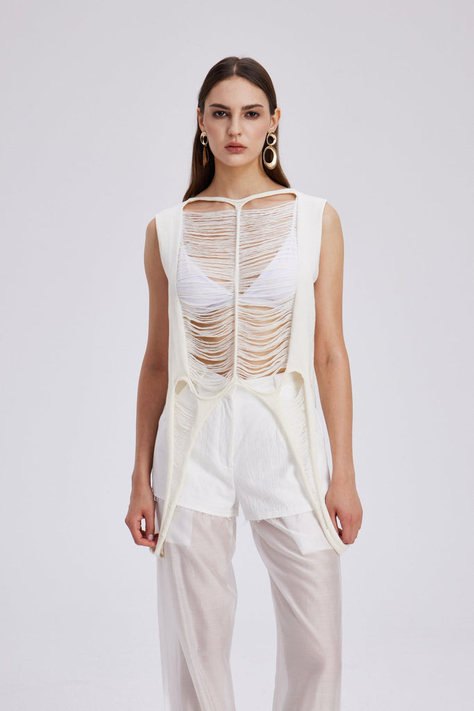 Stylish beautiful dress | Chelle Cutout Sleeveless Top - Ideal for special occasions