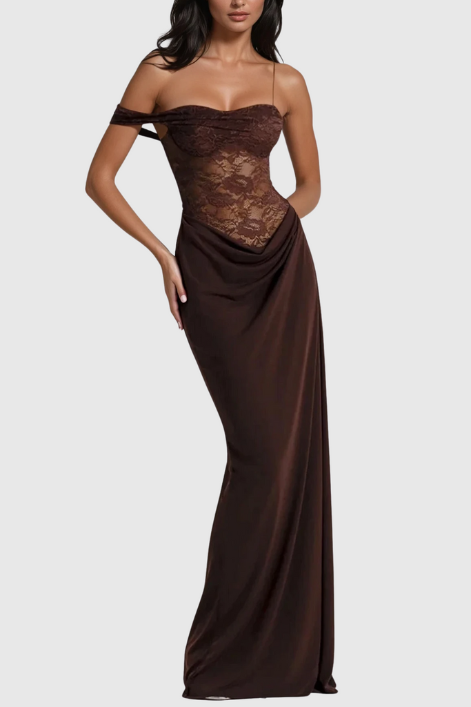 Stylish beautiful dress | Chenda Lace Asymmetric Maxi Dress - Ideal for special occasions