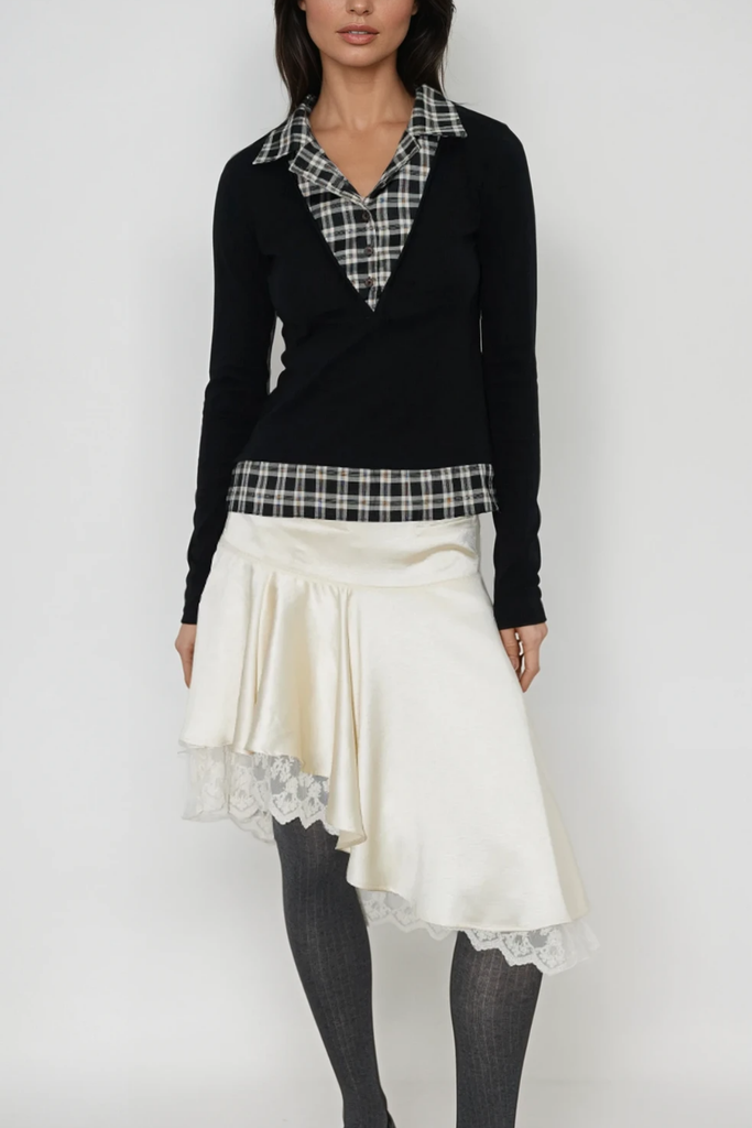 Shop  beautiful midi - Perfect for special occasions | Chiamaka Asymmetric Lace Midi Skirt