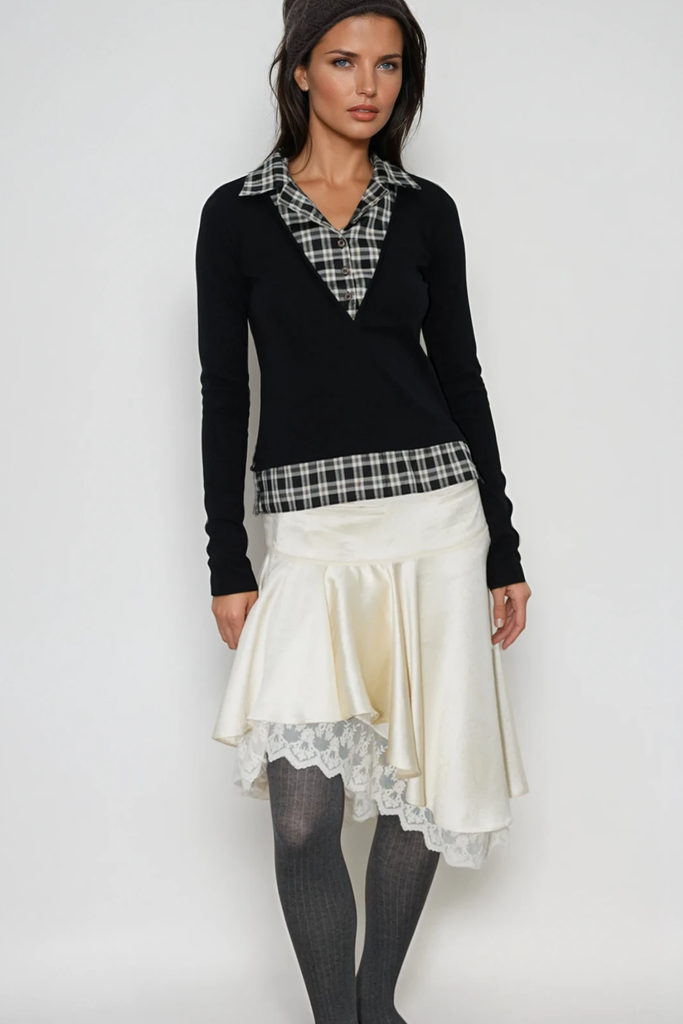 Stylish beautiful midi | Chiamaka Asymmetric Lace Midi Skirt - Ideal for special occasions