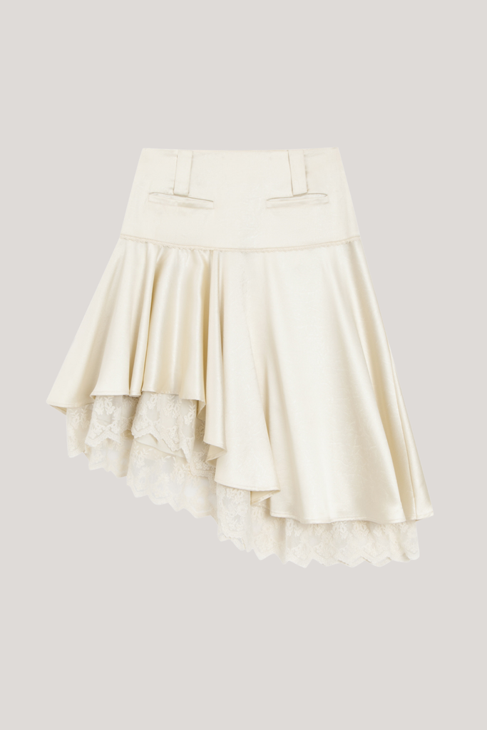 Stylish beautiful midi | Chiamaka Asymmetric Lace Midi Skirt - Ideal for special occasions