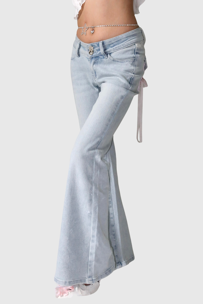 Shop  beautiful dress - Perfect for special occasions | Chiarina Lace Lace Up Jeans