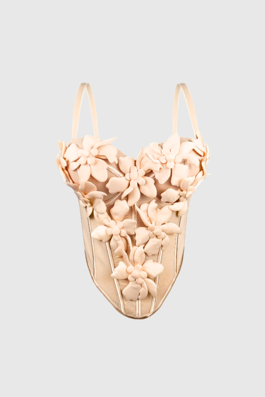 Chibueze Flower Corset Spaghetti Top