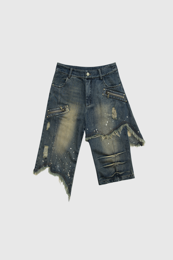 Stylish beautiful midi | Chidiegwu Asymmetric Fringe Midi Jeans - Ideal for special occasions