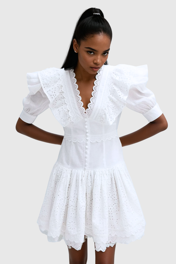 Stylish beautiful dress | Chinelo Plunge Balloon Sleeve Mini Dress - Ideal for special occasions