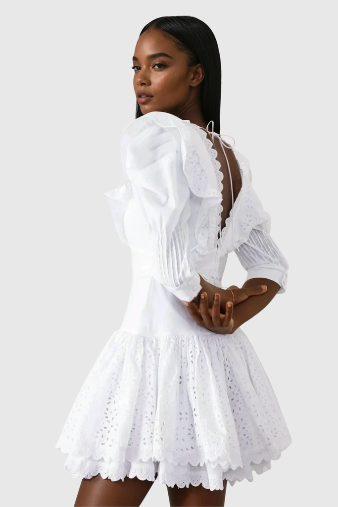 Chinelo Plunge Balloon Sleeve Mini Dress - Stylish beautiful dress for special occasions | Buy Online