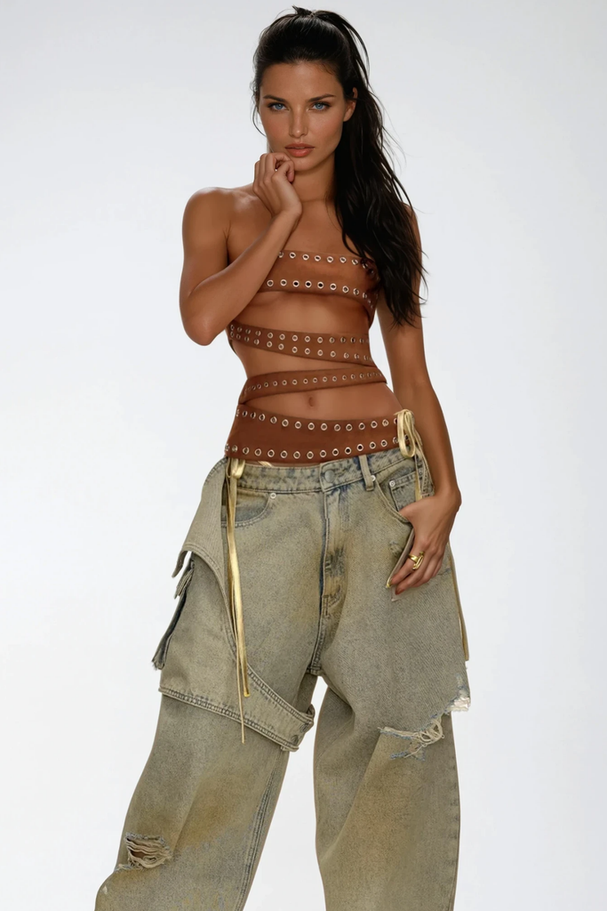 Stylish beautiful dress | Chinweike Deconstruct Torn Jeans - Ideal for special occasions