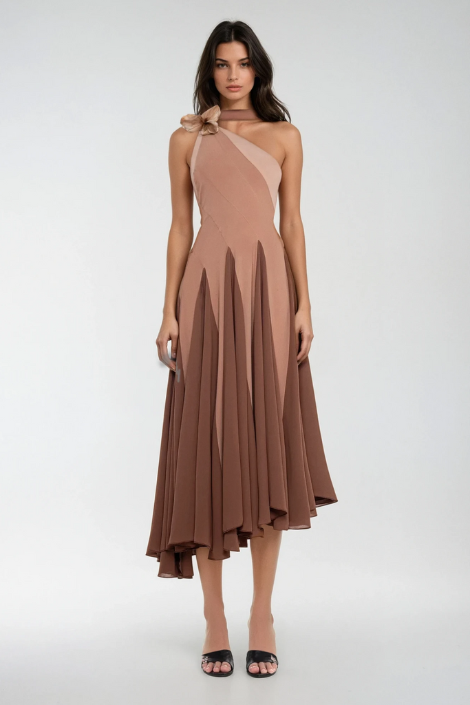 Shop  beautiful dress - Perfect for special occasions | Chip One Shoulder Asymmetric Ruffle Midi Dress
