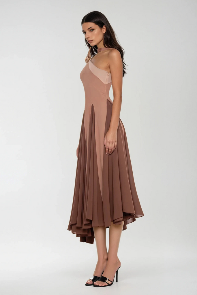 Shop  beautiful dress - Perfect for special occasions | Chip One Shoulder Asymmetric Ruffle Midi Dress