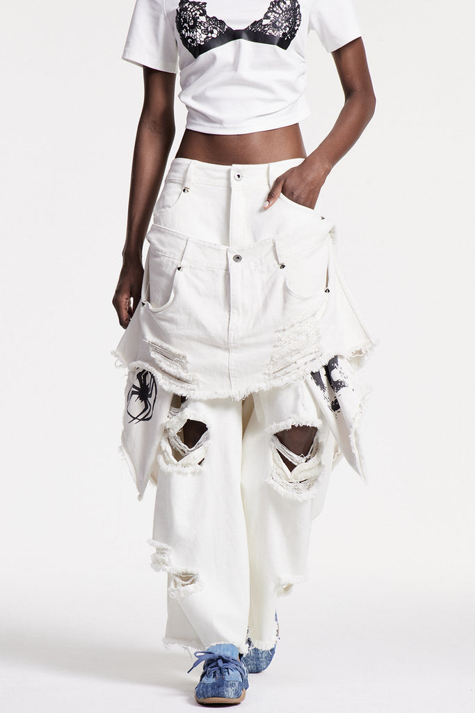 Stylish beautiful dress | Chisom Deconstruct Ripped Jeans - Ideal for special occasions